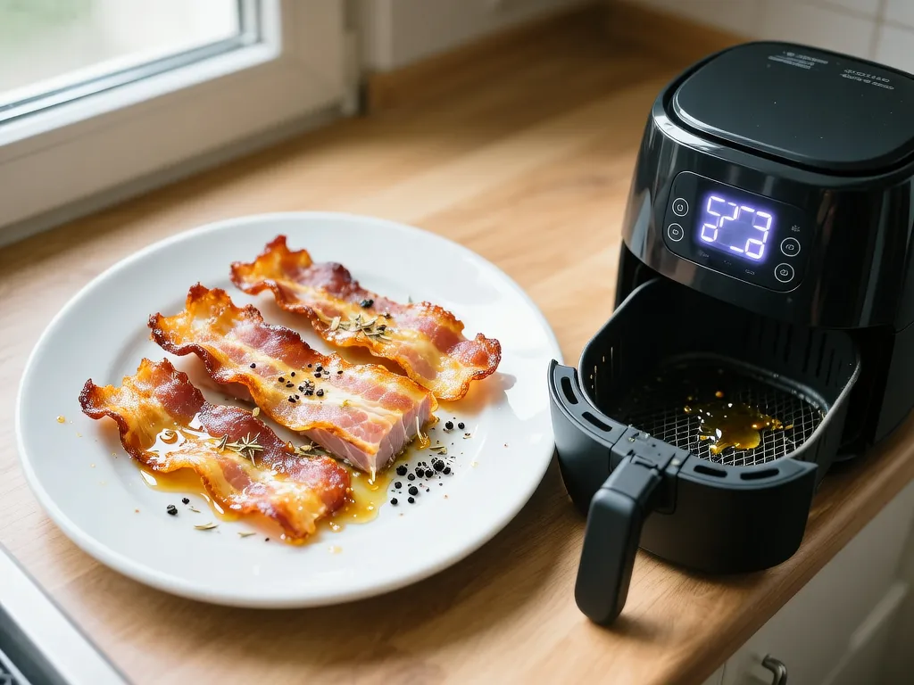 Tocino 在空气炸锅中烹饪完成 — 查看精确时间和温度设置