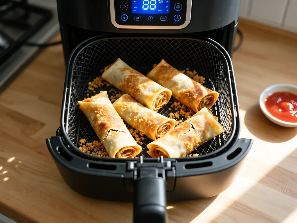 Burrito Congelado 在空气炸锅中烹饪完成 — 查看精确时间和温度设置