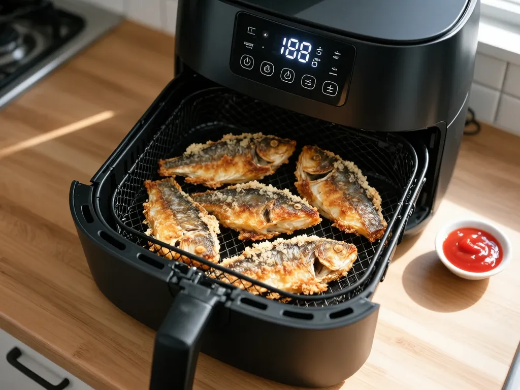 Tiefgekühlte Fischfilets 在空气炸锅中烹饪完成 — 查看精确时间和温度设置