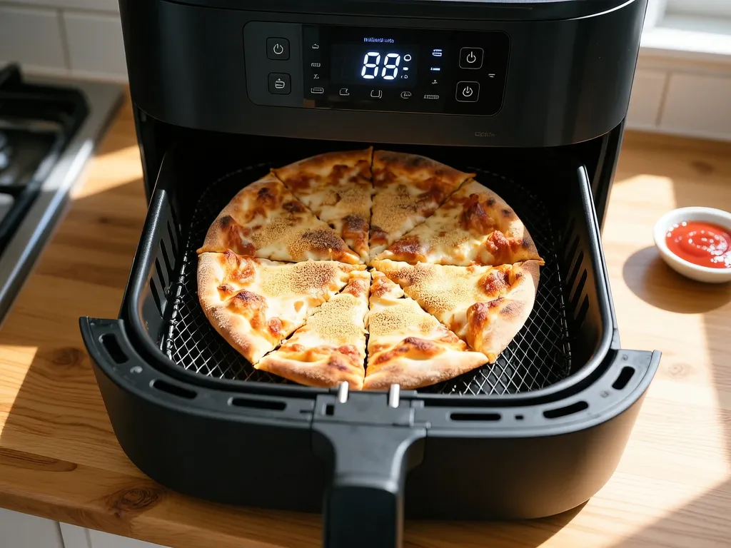 Tiefkühlpizza 在空气炸锅中烹饪完成 — 查看精确时间和温度设置